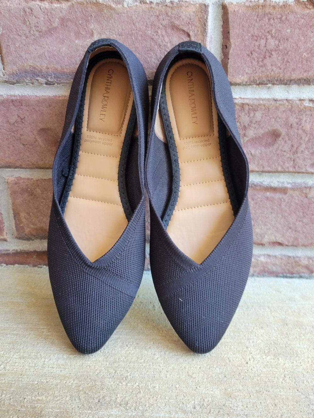 Cynthia Rowley Pointed Toe Knit Flats in Charcoal